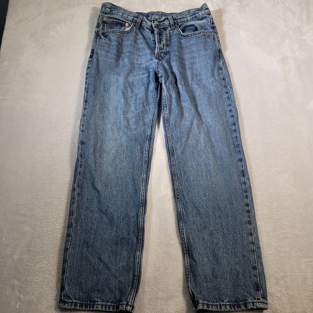 Zara Jeans Mens Size 32x30 Blue Straight Leg Button Fly Medium Wash Denim
